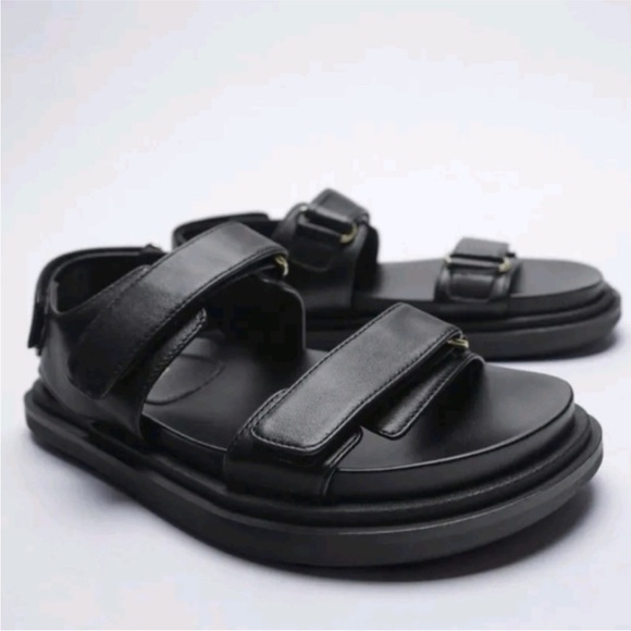 Zara Black Strap Sandals size 38 - Picture 8 of 8